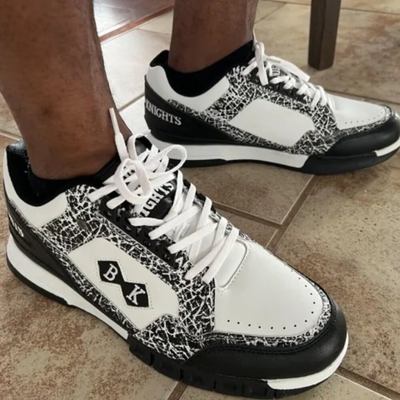 Vintage 90's British Knights Low Black White Men's Sneakers 9.5 Skater Hip Hop‎